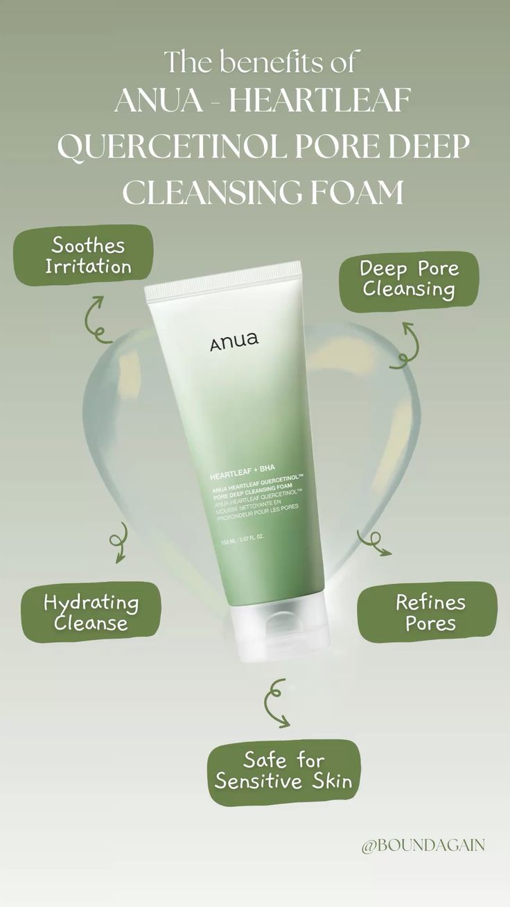 Anua Heartleaf + BHA Quercetinol Deep Cleansing Foam – 150ml.
