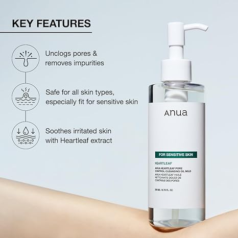 Anua heartleaf Pore Control Cleansing Oil Mild (For sensitive Skin)