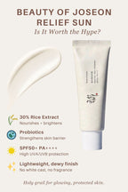 Beauty of Joseon Rice + Probiotics Sunscreen SPF 50+ PA++++. 50 ML Size