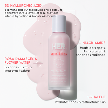 skin drink Hydrating Rose Essence | 2 in1 Toner Plus Moisturizer